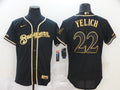 Men’s Milwaukee Brewers Christian Yelich #22 MLB Black Jersey