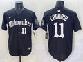 Men’s Milwaukee Brewers Jackson Chourio #11 Black Team Jersey