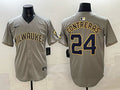 Men’s Milwaukee Brewers William Contreras #24 Grey Jersey