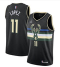 Mens Milwaukee Bucks #11 Brook Lopez Jordan Brand Black Statement Edition Swingman Jersey