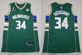 Men’s Milwaukee Bucks #34 Giannis Antetokounmpo Hunter Green Nike Icon Edition Jersey