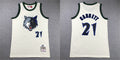 Mens Minnesota Timberwolves #21 Kevin Garnett Mitchell & Ness Chainstitch Swingman Jersey – Cream