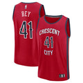 Mens New Orleans Pelicans #41 Saddiq Bey Red 2025-26 Statement Edition Swingman Jersey
