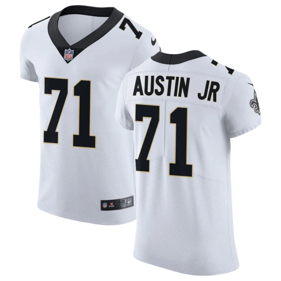 Mens New Orleans Saints #71 Kelvin Banks Jr. Nike White Vapor F.U.S.E Limited Jersey