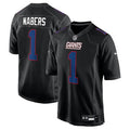 Men’s New York Giants #1 Malik Nabers Nike Carbon Black Fashion Jersey