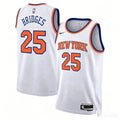 Mens New York Knicks #25 Mikal Bridges Nike White Association Edition Swingman Jersey
