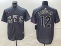 Men’s New York Mets Francisco Lindor #12 Graphite 2024 City Connect Limited Jersey