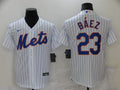 Men’s New York Mets Javier Baez #23 White Baseball Jersey
