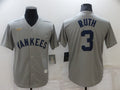 Men’s New York Yankees Babe Ruth #3 Gray Baseball Jersey