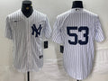 Men’s New York Yankees Bobby Abreu #53 White Name Jersey