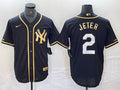 Men’s New York Yankees Derek Jeter #2 Black Stitched Jersey