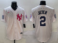 Men’s New York Yankees Derek Jeter #2 White Team Jersey