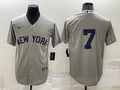 Men’s New York Yankees Mickey Mantle #7 Gray Name Jersey