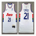 Mens Philadelphia 76ers #21 Joel Embiid 2024-25 White City Edition Jersey
