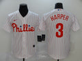 Men’s Philadelphia Phillies #3 Bryce Harper Majestic Pinstripe Jersey