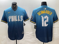 Men’s Philadelphia Phillies Kyle Schwarber #12 Blue 2024 City Connect Limited Jersey