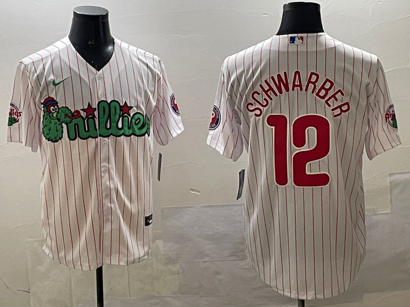 Men’s Philadelphia Phillies Kyle Schwarber #12 White Team Jersey