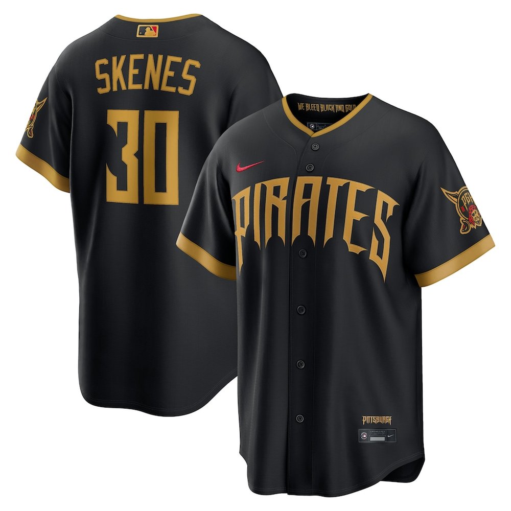 Men’s Pittsburgh Pirates #30 Paul Skenes Black 2026 City Connect Stitched Jersey