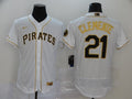 Men’s Pittsburgh Pirates Roberto Clemente #21 White Stitched Jersey