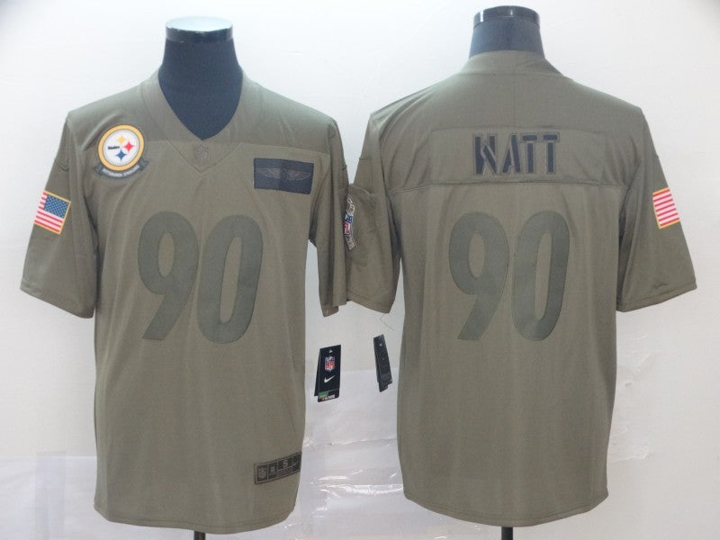 Men’s Pittsburgh Steelers T.J. Watt #90 Brown Jersey