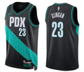 Mens Portland Trail Blazers #23 Donovan Clingan Black 2025-26 City Edition Swingman Jersey