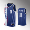 Mens Sacramento Kings #0 Malik Monk Blue 2023-24 City Edition Jersey