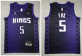 Mens Sacramento Kings #5 De’Aaron Fox 2023-24 Purple Statement Edition Player Jersey