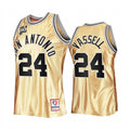 Men’s San Antonio Spurs #24 Devin Vassell Gold Retro Hardwood Classics 50th Anniversary Jersey