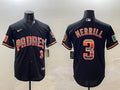Men’s San Diego Padres Jackson Merrill #3 Black Jersey