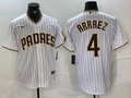 Men’s San Diego Padres Luis Arraez #4 White Jersey