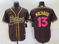 Men’s San Diego Padres Manny Machado #13 Brown Jersey Joint Edition