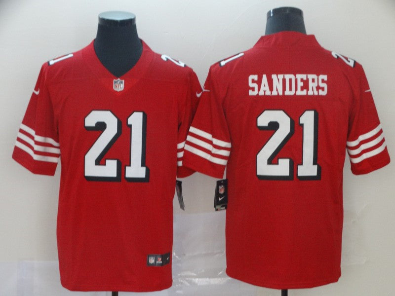 Men’s San Francisco 49ers #21 Deion Sanders Nike Red Vapor Untouchable Color Rush Limited Player Jersey