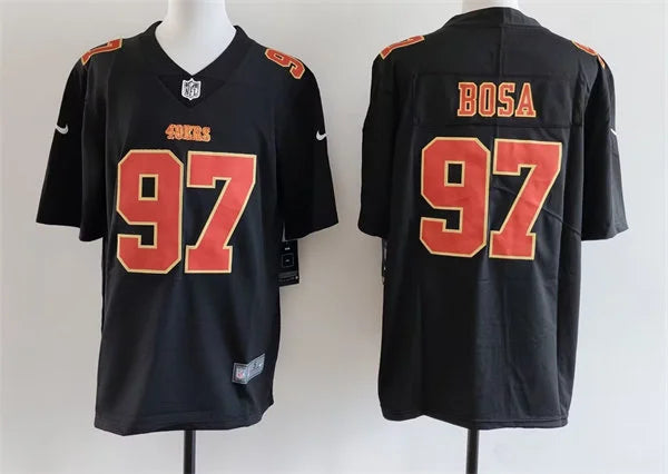 Mens San Francisco 49ers #97 Nick Bosa Nike Carbon Black 2024 Fashion Game Jersey