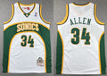 Men’s Seattle Supersonics #34 Ray Allen 2006-07 White Throwback Jersey