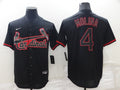 Men’s St. Louis Cardinals Yadier Molina #4 Black Baseball Jersey