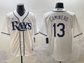 Men’s Tampa Bay Rays Junior Caminero #13 White Home Jersey
