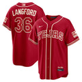 Men’s Texas Rangers #36 Wyatt Langford Red 2026 City Connect Stitched Jersey