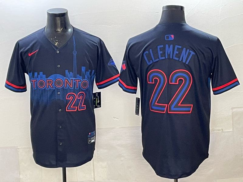 Men’s Toronto Blue Jays Ernie Clement #22 Black 2024 City Connect Limited Jersey