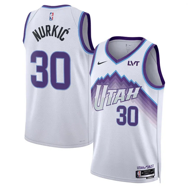 Mens Utah Jazz #30 Jusuf Nurkic Nike 2026 White Association Edition Swingman Jersey
