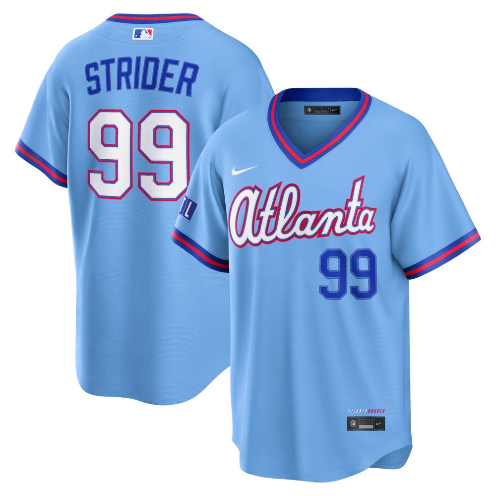 Youth Atlanta Braves #99 Spencer Strider Nike Powder Blue 2026 City Connect Stadium Jersey