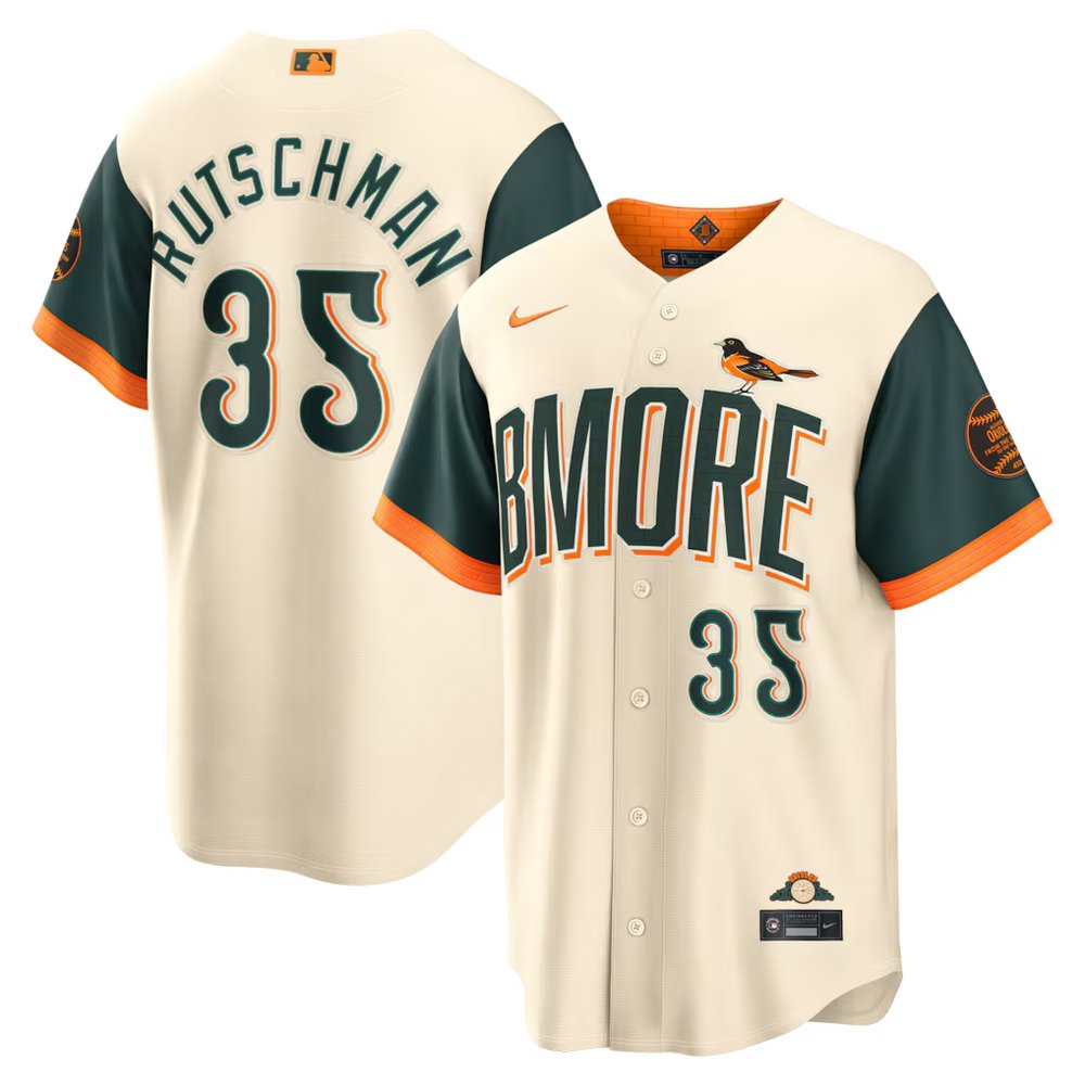 Youth Baltimore Orioles #35 Adley Rutschman Nike Natural 2026 City Connect Stadium Jersey